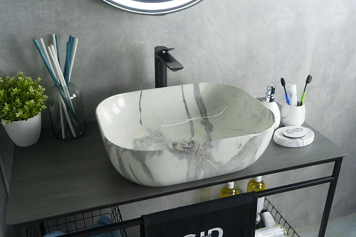 Раковина Gid K397G125 54402 накладная под камень глянцевая 50x40x14 Раковина Gid K397G125 54402 накладная под камень глянцевая 50x40x14