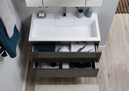 Комплект мебели Aquanet Алвита 80 серый антрацит 00241387 Комплект мебели Aquanet Алвита 80 серый антрацит 00241387