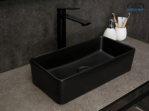 Раковина Gid Bm1104 53359 накладная черная матовая 46x23x12 Раковина Gid Bm1104 53359 накладная черная матовая 46x23x12
