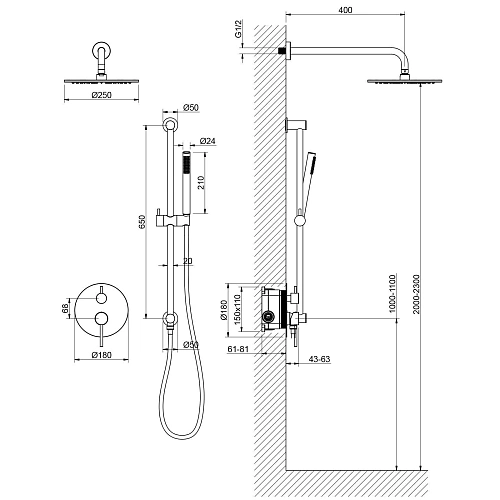 Душевая система Timo Saona SX-2309/00SM встраиваемая хром Душевая система Timo Saona SX-2309/00SM встраиваемая хром