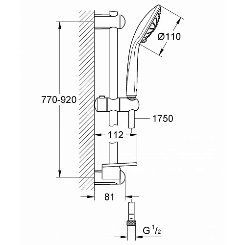 Душевой гарнитур GROHE Euphoria, суперсталь (27226DC1) Душевой гарнитур GROHE Euphoria, суперсталь (27226DC1)