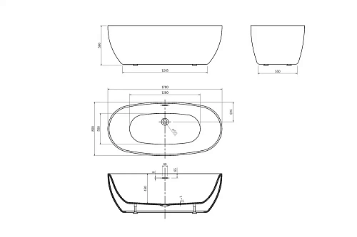 Акриловая ванна ABBER AB9265-1.7 белая Акриловая ванна ABBER AB9265-1.7 белая