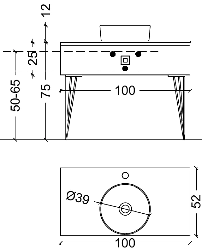 Тумба под раковину Boheme Lucido 100 см Лиловый 770-100-PU Тумба под раковину Boheme Lucido 100 см Лиловый 770-100-PU