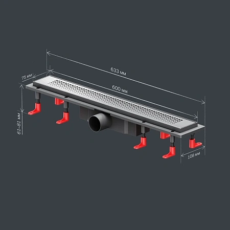 Душевой лоток AM.PM Prime Flow W02SC-P11-060-01SB Flow Cut Gradient 60см, сталь матовая Душевой лоток AM.PM Prime Flow W02SC-P11-060-01SB Flow Cut Gradient 60см, сталь матовая
