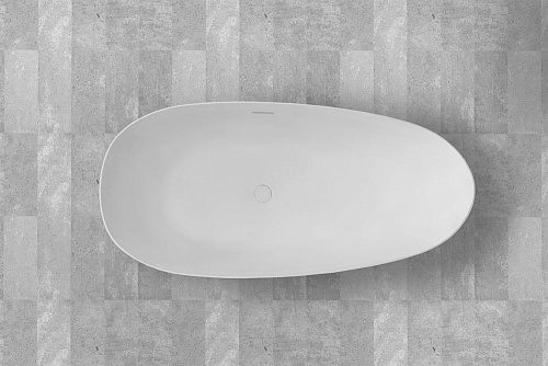 Ванна отдельностоящая ABBER AS9611-1.6 160x75 универсальная, белая матовая, искусственный камень Ванна отдельностоящая ABBER AS9611-1.6 160x75 универсальная, белая матовая, искусственный камень