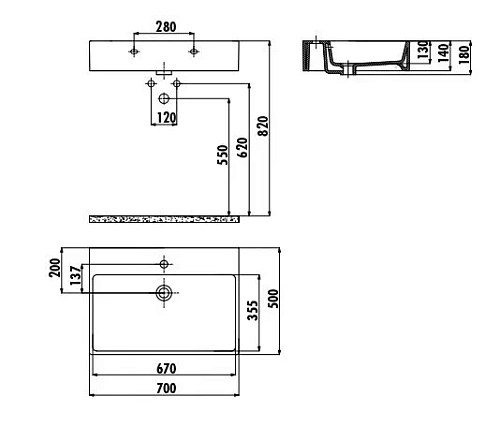 Раковина Creavit Next NX270-00CB00E-0000 белая 70 см Раковина Creavit Next NX270-00CB00E-0000 белая 70 см