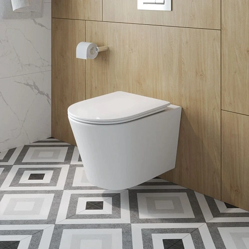 Унитаз подвесной BelBagno TRE-TOR BB5180CH-TOR/SC безободковый c сиденьем Унитаз подвесной BelBagno TRE-TOR BB5180CH-TOR/SC безободковый c сиденьем