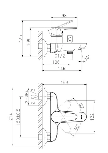 Смеситель для ванны Cersanit CERSANIA (A63031) однорычажный 63031 Смеситель для ванны Cersanit CERSANIA (A63031) однорычажный 63031