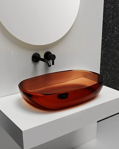 Раковина ABBER Kristall AT2805Opal прозрачная, накладная, коричневая Раковина ABBER Kristall AT2805Opal прозрачная, накладная, коричневая