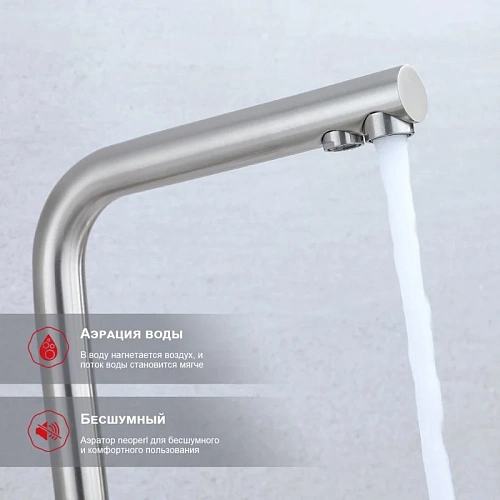 Смеситель для кухни Raglo R81.61.05 с подключением к фильтру, сатин Смеситель для кухни Raglo R81.61.05 с подключением к фильтру, сатин
