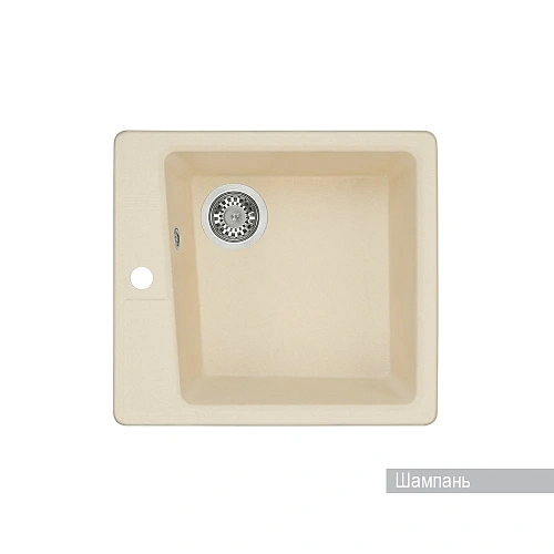 Кухонная мойка Aquaton Парма 1A713032PM290 из литого мрамора, квадратная, шампань Кухонная мойка Aquaton Парма 1A713032PM290 из литого мрамора, квадратная, шампань