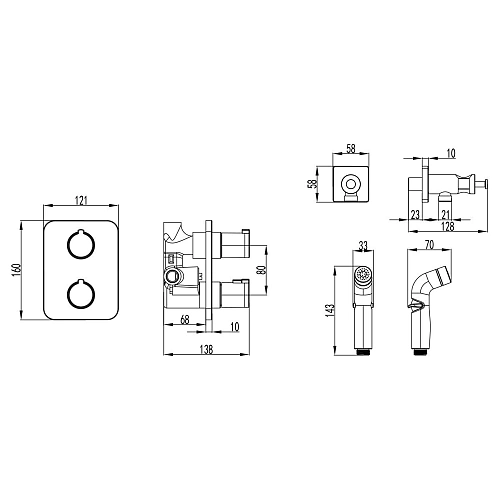 Гигиенический душ Lemark Yeti (LM7820С) термостатический Гигиенический душ Lemark Yeti (LM7820С) термостатический