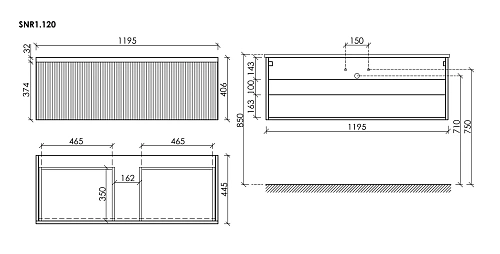 Тумба под раковину SANCOS Snob SNR1.0120CE R 1.0 1195х445х406 Beige Soft подвесная Тумба под раковину SANCOS Snob SNR1.0120CE R 1.0 1195х445х406 Beige Soft подвесная