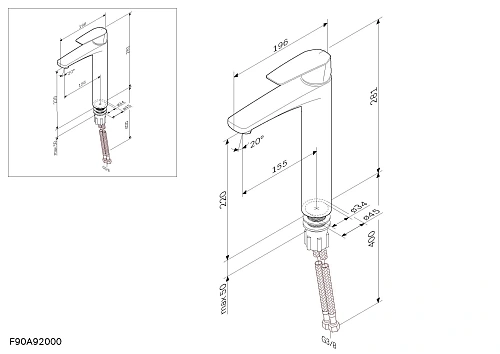 Смеситель для раковины AM.PM Gem F90A92000 высокий, хром Смеситель для раковины AM.PM Gem F90A92000 высокий, хром