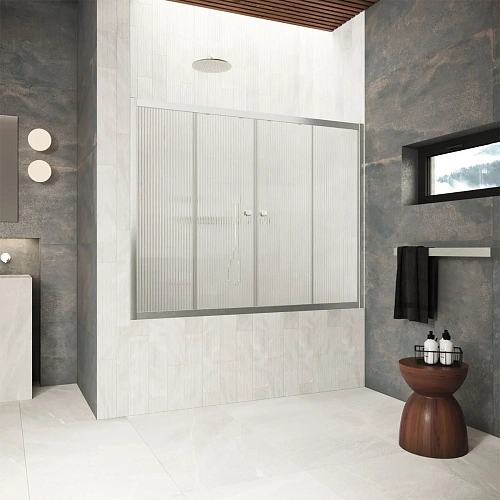 Шторка на ванну Vegas-glass Z2V Protec 150 04 Moru 1500 мм, профиль никель, стекло Moru Шторка на ванну Vegas-glass Z2V Protec 150 04 Moru 1500 мм, профиль никель, стекло Moru