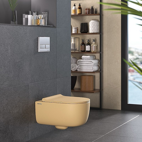 Унитаз подвесной BERGES EGO XL Rimless сиденье EGO XL Slim SO матовый кашемир, микролифт , быстросъе 083211 Унитаз подвесной BERGES EGO XL Rimless сиденье EGO XL Slim SO матовый кашемир, микролифт , быстросъе 083211