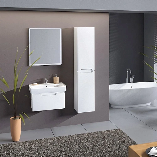 Тумба под раковину DREJA TINY, 60 см, подвесная, 1 ящик, белый глянец 99.0902 Тумба под раковину DREJA TINY, 60 см, подвесная, 1 ящик, белый глянец 99.0902