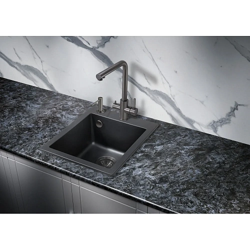 Кухонная мойка Milacio Murcia 42 Cuarzo (MC.77041), черный матовый Кухонная мойка Milacio Murcia 42 Cuarzo (MC.77041), черный матовый