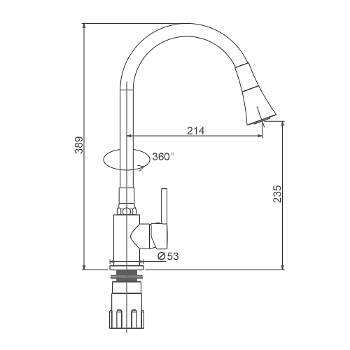 Смеситель для кухни Splenka S201.4307.05 с гибким изливом, сатин Смеситель для кухни Splenka S201.4307.05 с гибким изливом, сатин