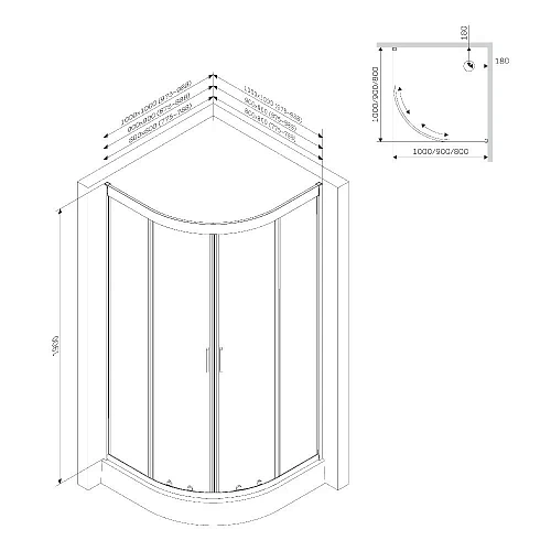 Душевой уголок AM.PM Tender W45G-301-090TM Twin Slide 90 90x90, профиль хром, стекло прозрачное Душевой уголок AM.PM Tender W45G-301-090TM Twin Slide 90 90x90, профиль хром, стекло прозрачное