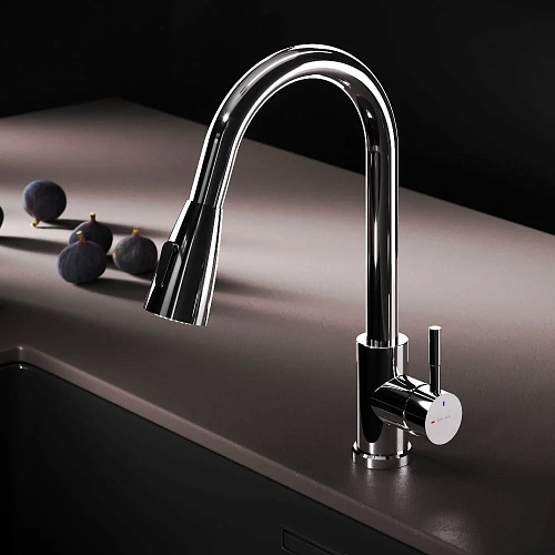 Смеситель для кухни AM.PM X-Joy S F85B07500 с вытягивающимся изливом, хром Смеситель для кухни AM.PM X-Joy S F85B07500 с вытягивающимся изливом, хром