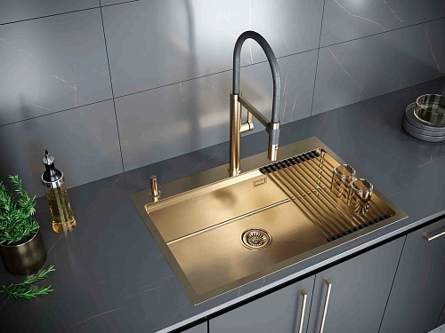 Дозатор жидкого мыла Paulmark DECUS D004-BG брашированное золото Дозатор жидкого мыла Paulmark DECUS D004-BG брашированное золото