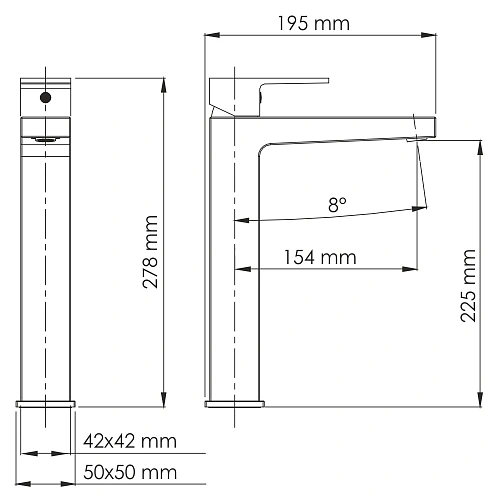 Смеситель для раковины WasserKRAFT Abens 2003H черный Смеситель для раковины WasserKRAFT Abens 2003H черный