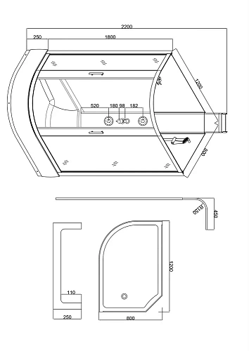 Душевая кабина Taliente с гидромассажем, 120x80x220см правая, профиль черный, прозрозрачное стекло, TA-128CB(R) Душевая кабина Taliente с гидромассажем, 120x80x220см правая, профиль черный, прозрозрачное стекло, TA-128CB(R)