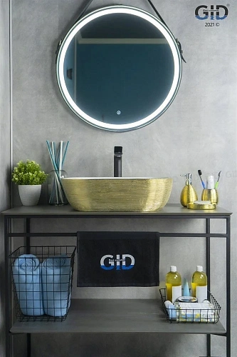 Раковина Gid D1302h130 53325 накладная белая / золото 50x40x14 Раковина Gid D1302h130 53325 накладная белая / золото 50x40x14