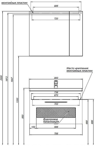 Тумба под раковину Aquanet Порто 80 белый 00195731 Тумба под раковину Aquanet Порто 80 белый 00195731