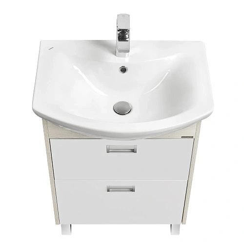 Тумба под раковину Aquaton Бекка PRO 60 белый, дуб сомерсет 1A196601BAC20 Тумба под раковину Aquaton Бекка PRO 60 белый, дуб сомерсет 1A196601BAC20