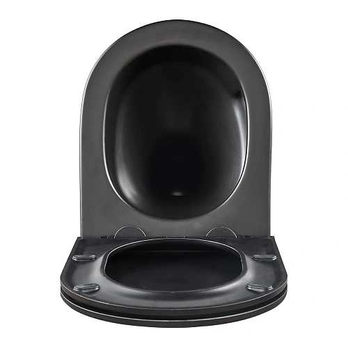 Унитаз подвесной Lemark GLAZER, безободковый с сиденьем микролифт, смыв торнадо,черный матовый 9612004 Унитаз подвесной Lemark GLAZER, безободковый с сиденьем микролифт, смыв торнадо,черный матовый 9612004