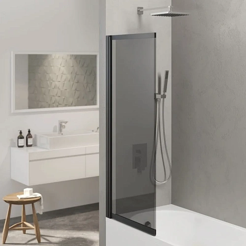 Шторка на ванну BERGES RIVER S Slider Black 980 тонированное стекло 065018 Шторка на ванну BERGES RIVER S Slider Black 980 тонированное стекло 065018