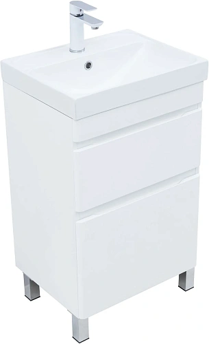 Тумба под раковину Aquanet Слим 50 00346041 напольная, белый сатин Тумба под раковину Aquanet Слим 50 00346041 напольная, белый сатин