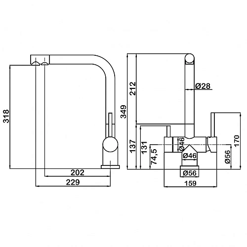 Смеситель для кухни Swedbe Selene Plus с фильтром Морион K8144M Смеситель для кухни Swedbe Selene Plus с фильтром Морион K8144M
