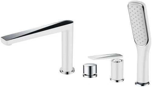 Смеситель на борт ванны Boheme VENTURO белый + хром 370-W Смеситель на борт ванны Boheme VENTURO белый + хром 370-W