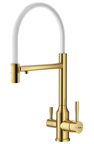 Смеситель для кухни Raglo R81.63.03 с гибким изливом с подключением к фильтру, золотой сатин Смеситель для кухни Raglo R81.63.03 с гибким изливом с подключением к фильтру, золотой сатин