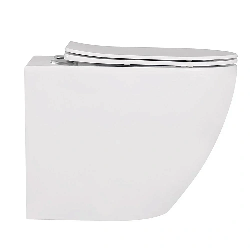 Унитаз приставной ABBER Bequem AC1111 белый, безободковый с крышкой микролифт Унитаз приставной ABBER Bequem AC1111 белый, безободковый с крышкой микролифт