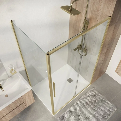 Душевой уголок Niagara Nova NG-44-13ASG-A90SG-34 (130х90х195) прямоугольник, раздвижная, золото сатин, стекло прозрачное Душевой уголок Niagara Nova NG-44-13ASG-A90SG-34 (130х90х195) прямоугольник, раздвижная, золото сатин, стекло прозрачное