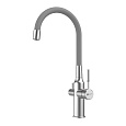 Детальная картинка товара «смеситель для кухни lemark expert lm5083s-gray с подключением к фильтру, сталь/серый»