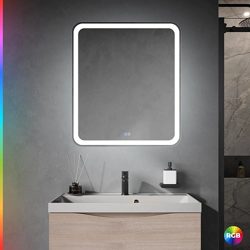 Зеркало CEZARES MULTICOLORE 700x800x30 CZR-SPC-MC-700-800-RGB-TCH с подсветкой RGB и сенсором Зеркало CEZARES MULTICOLORE 700x800x30 CZR-SPC-MC-700-800-RGB-TCH с подсветкой RGB и сенсором