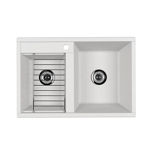 Кухонная мойка Aquaton Делия 78 DBL 1A723132DE240 из литого мрамора, две чаши, жемчуг Кухонная мойка Aquaton Делия 78 DBL 1A723132DE240 из литого мрамора, две чаши, жемчуг