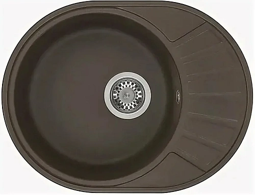 Кухонная мойка Aquaton Чезана 1A711232CS100 из литого мрамора, черная Кухонная мойка Aquaton Чезана 1A711232CS100 из литого мрамора, черная