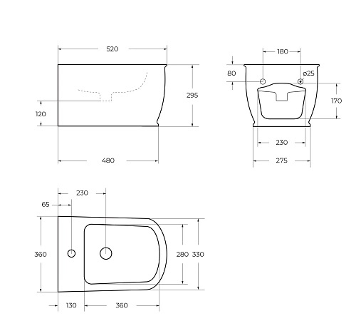 Биде подвесное BelBagno PRADO BB10150BH Биде подвесное BelBagno PRADO BB10150BH