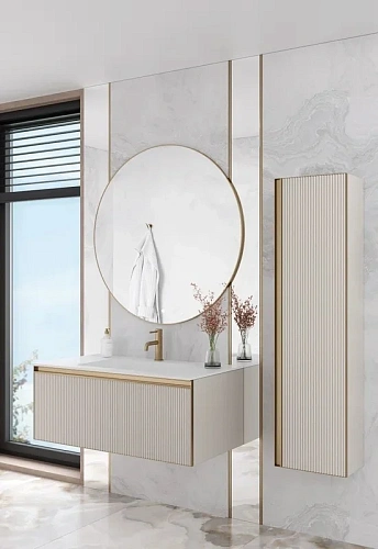 Тумба под раковину Armadi Art QUATRO 1 100CM рифл CASHMERE FUGA профиль MATT GOLD с подсветкой 790-M1-100-CM-RIB-MG-LED Тумба под раковину Armadi Art QUATRO 1 100CM рифл CASHMERE FUGA профиль MATT GOLD с подсветкой 790-M1-100-CM-RIB-MG-LED