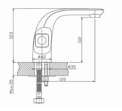 Смеситель для раковины Orange Fenix M31-021cr хром Смеситель для раковины Orange Fenix M31-021cr хром