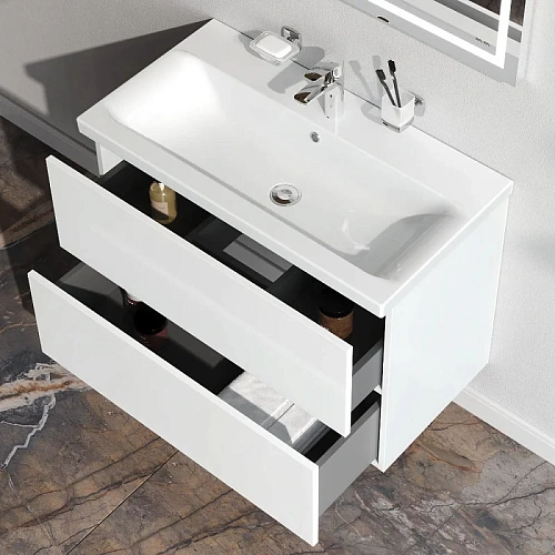 Тумба под раковину AM.PM Gem M90FHX0802WG подвесная, 80 см push-to-open, белый, Тумба под раковину AM.PM Gem M90FHX0802WG подвесная, 80 см push-to-open, белый,