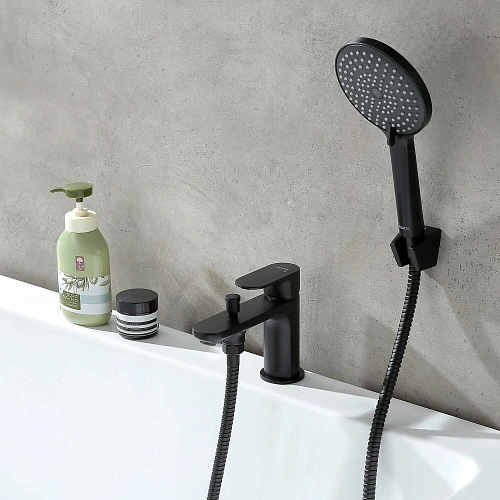 Смеситель на борт ванны Aquatek АЛЬФА AQ1944MB матовый черный Смеситель на борт ванны Aquatek АЛЬФА AQ1944MB матовый черный