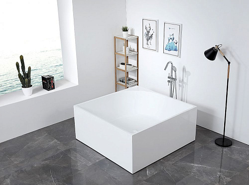 Ванна отдельностоящая ABBER AB9337 140x140 универсальная, белая акриловая Ванна отдельностоящая ABBER AB9337 140x140 универсальная, белая акриловая