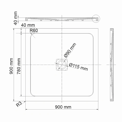 Душевой поддон WasserKRAFT Dinkel 58T03 белый Душевой поддон WasserKRAFT Dinkel 58T03 белый